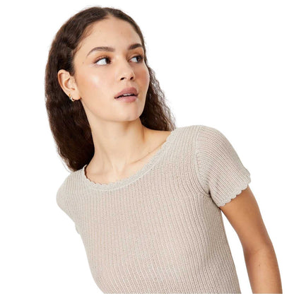 Stone - Side - Jack Wills Womens-Ladies Crochet Open Back T-Shirt