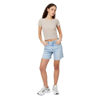 Stone - Lifestyle - Jack Wills Womens-Ladies Crochet Open Back T-Shirt