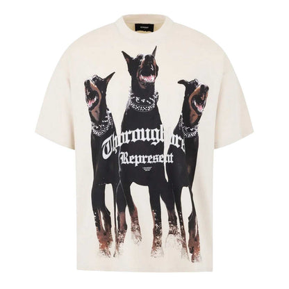 Vintage White - Front - Represent Mens Thoroughbred Dogs T-Shirt