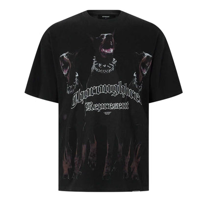 Vintage Black - Front - Represent Mens Thoroughbred Dogs T-Shirt
