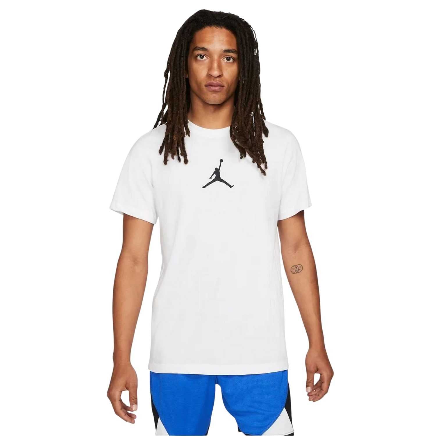 White-Black - Front - Nike Mens Air Jordan Cotton Short-Sleeved T-Shirt