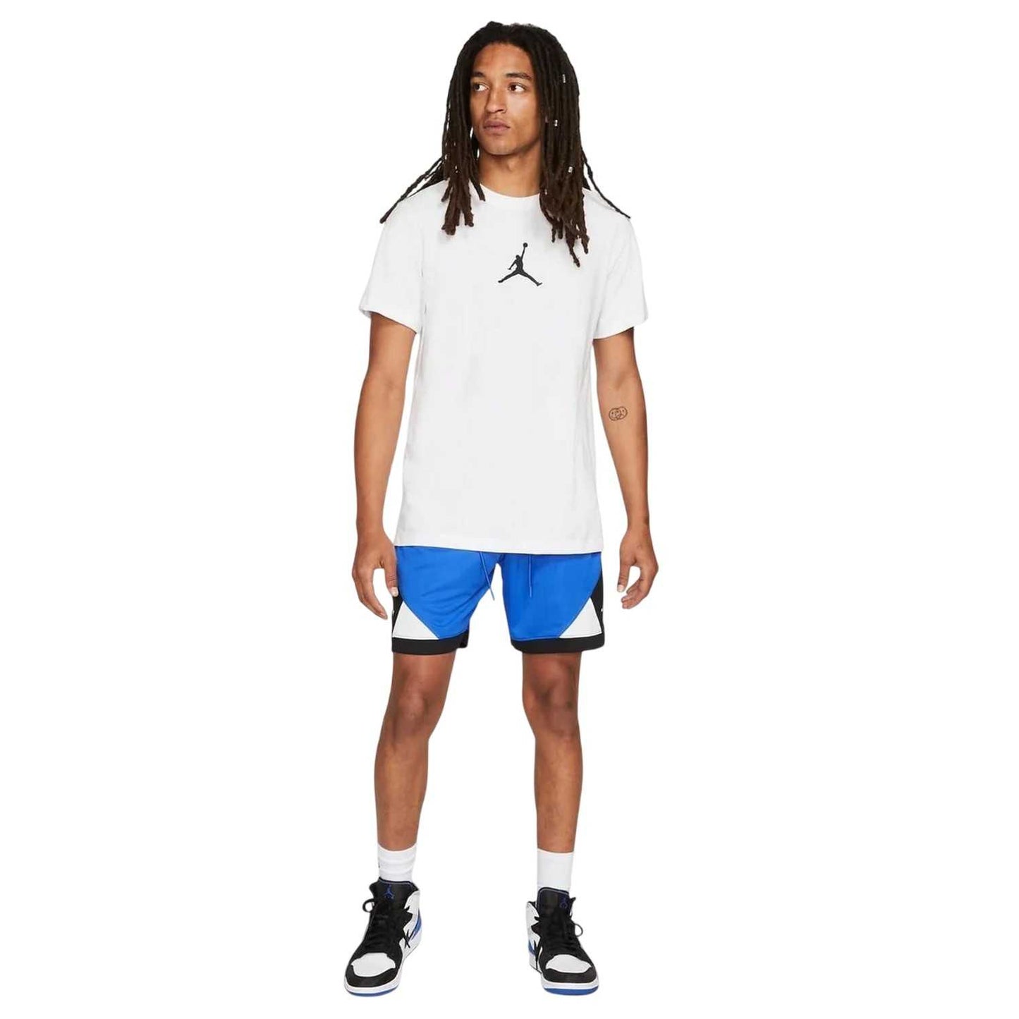 White-Black - Lifestyle - Nike Mens Air Jordan Cotton Short-Sleeved T-Shirt