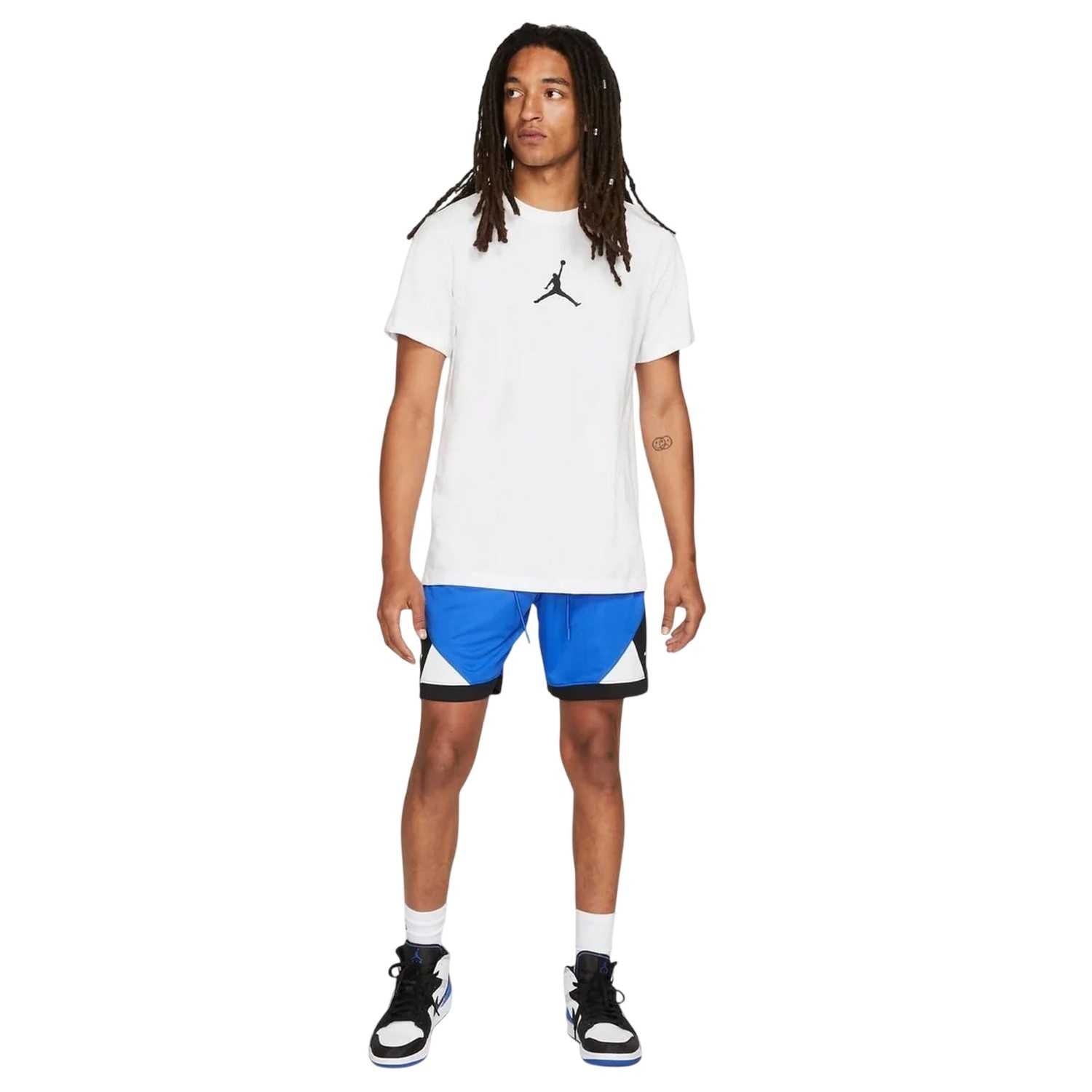 White-Black - Lifestyle - Nike Mens Air Jordan Cotton Short-Sleeved T-Shirt