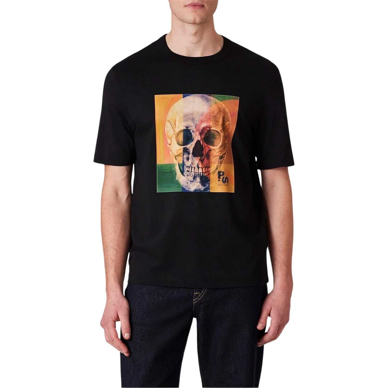 Black - Back - Paul Smith Mens Skull T-Shirt