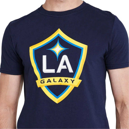 Blue - Side - LA Galaxy Mens MLS Logo Cotton T-Shirt