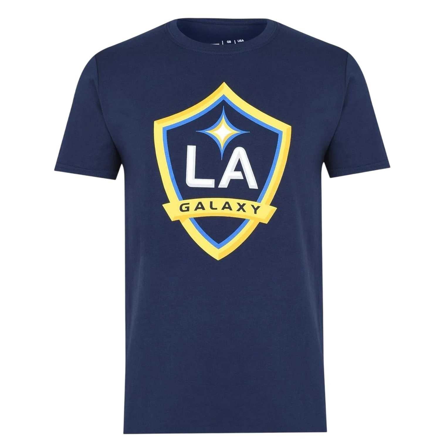 Blue - Front - LA Galaxy Mens MLS Logo Cotton T-Shirt