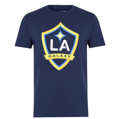 Blue - Front - LA Galaxy Mens MLS Logo Cotton T-Shirt
