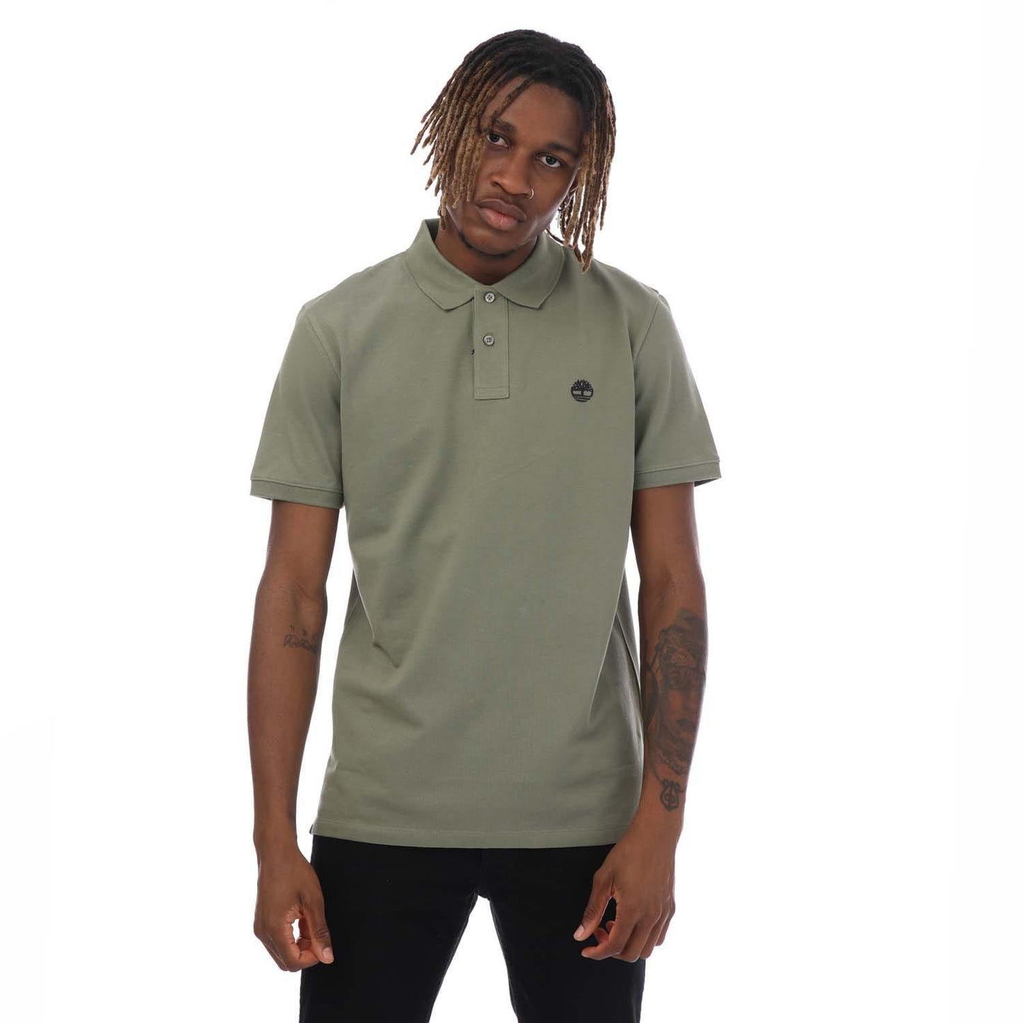 Khaki - Front - Timberland Unisex Adult Millers River Pique Polo Shirt