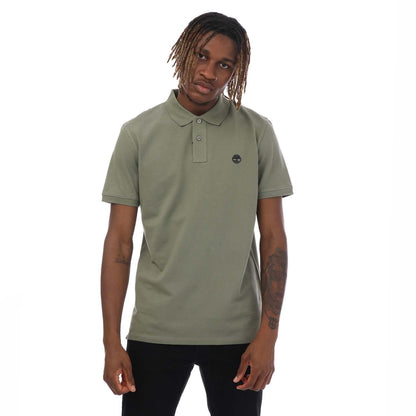 Khaki - Front - Timberland Unisex Adult Millers River Pique Polo Shirt