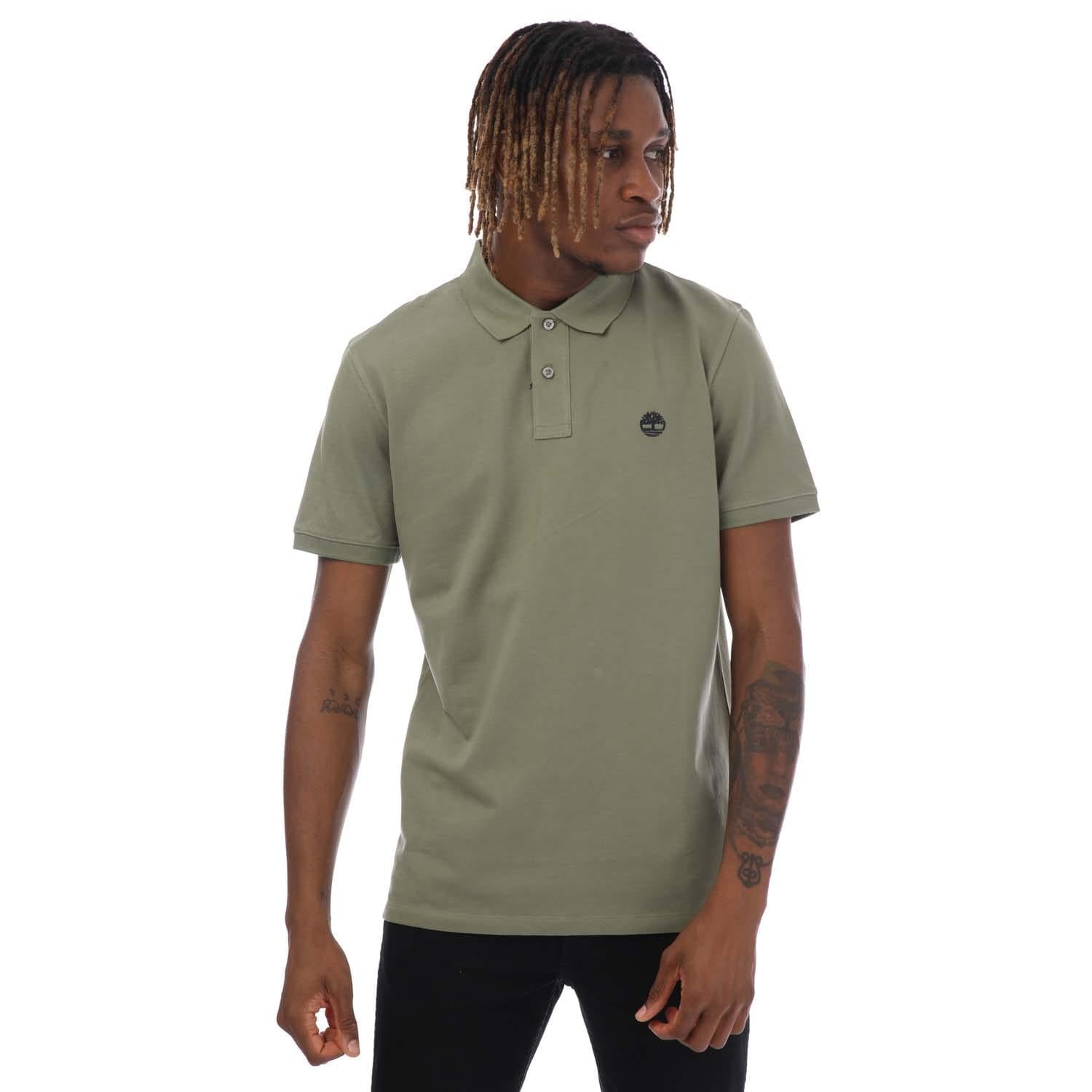 Khaki - Side - Timberland Unisex Adult Millers River Pique Polo Shirt