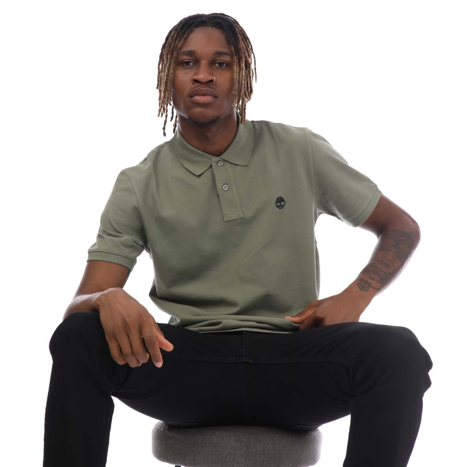 Khaki - Lifestyle - Timberland Unisex Adult Millers River Pique Polo Shirt