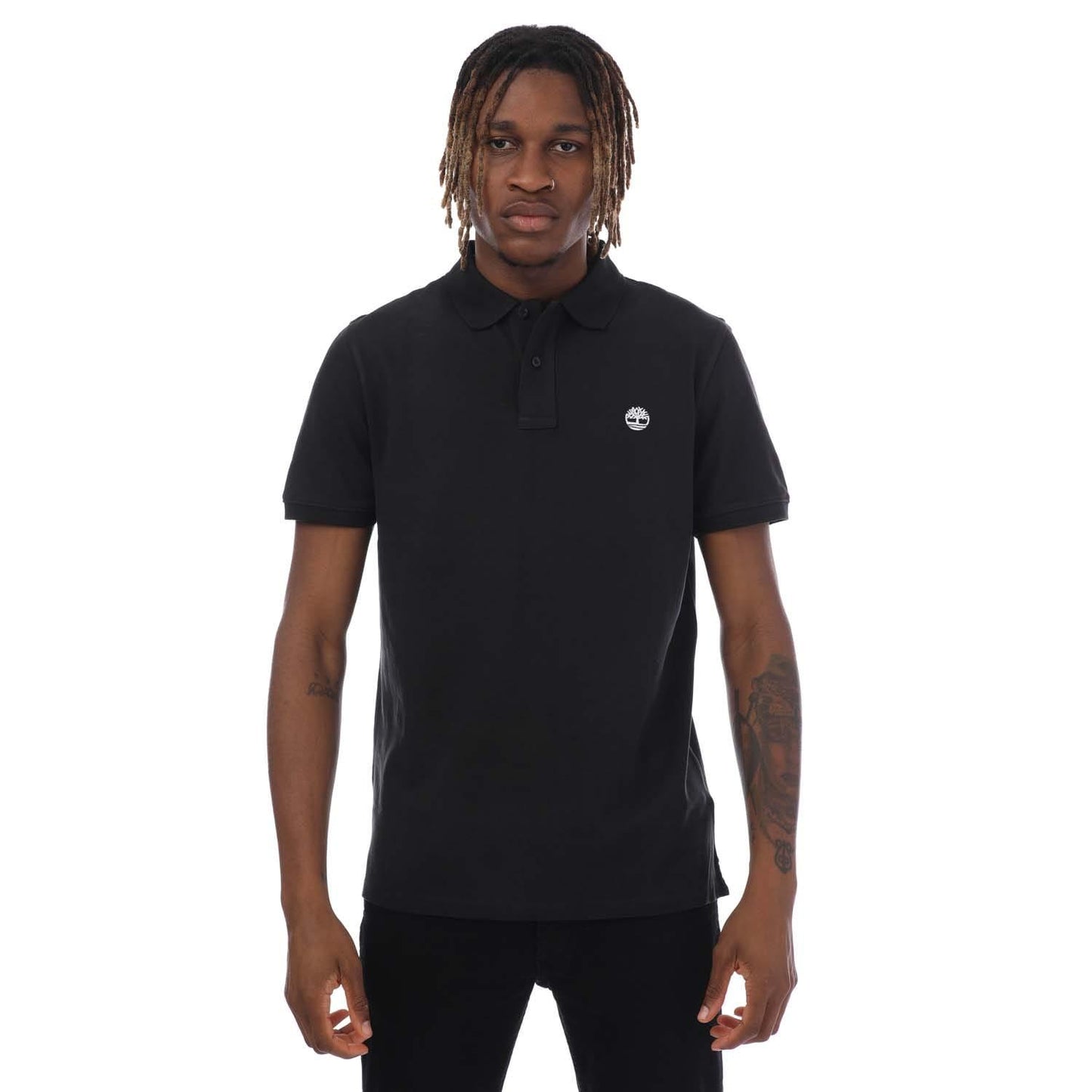 Black - Front - Timberland Unisex Adult Millers River Pique Polo Shirt