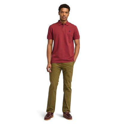 Brown - Pack Shot - Timberland Unisex Adult Millers River Pique Polo Shirt