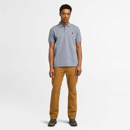 Grey - Pack Shot - Timberland Unisex Adult Millers River Pique Polo Shirt