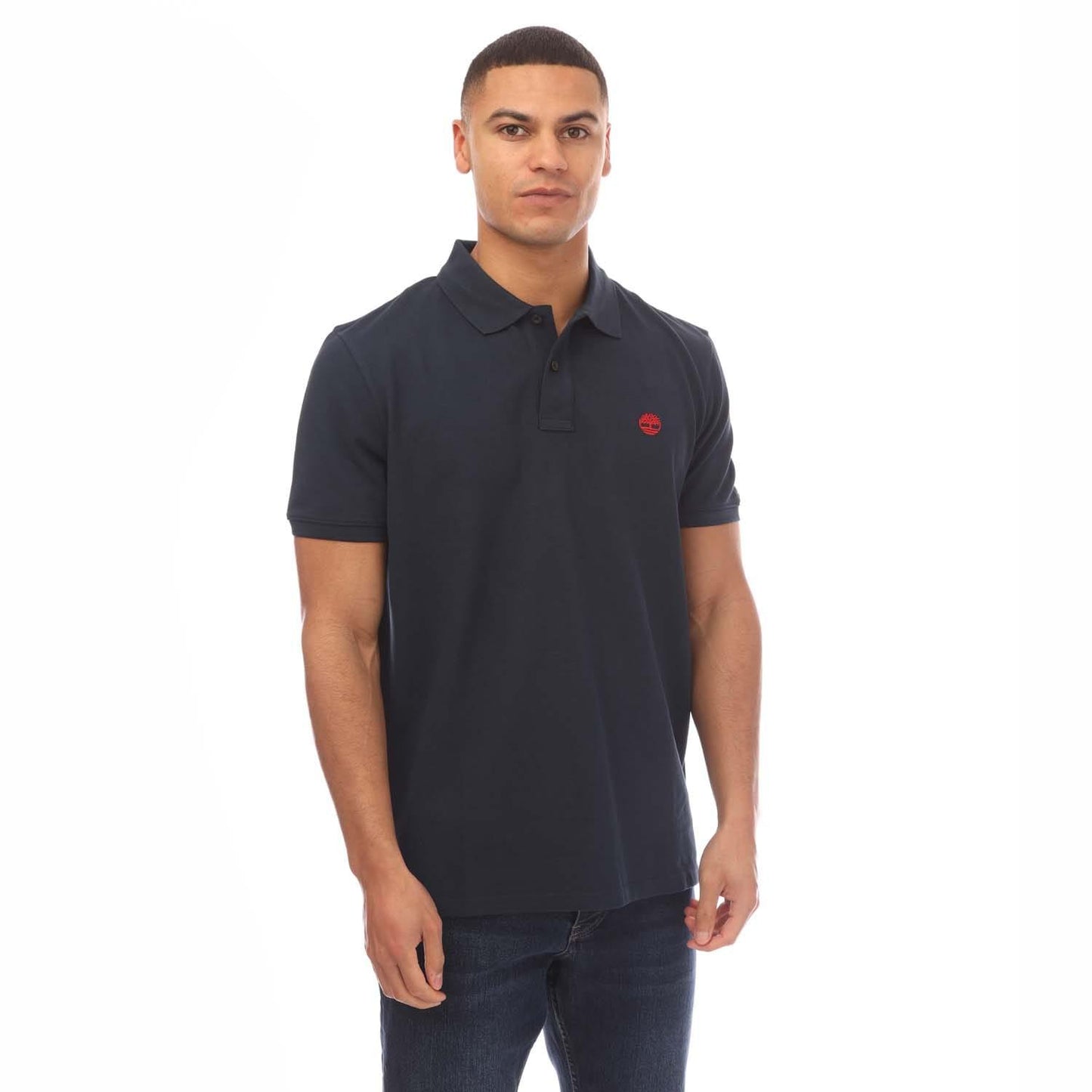 Navy - Front - Timberland Unisex Adult Millers River Pique Polo Shirt