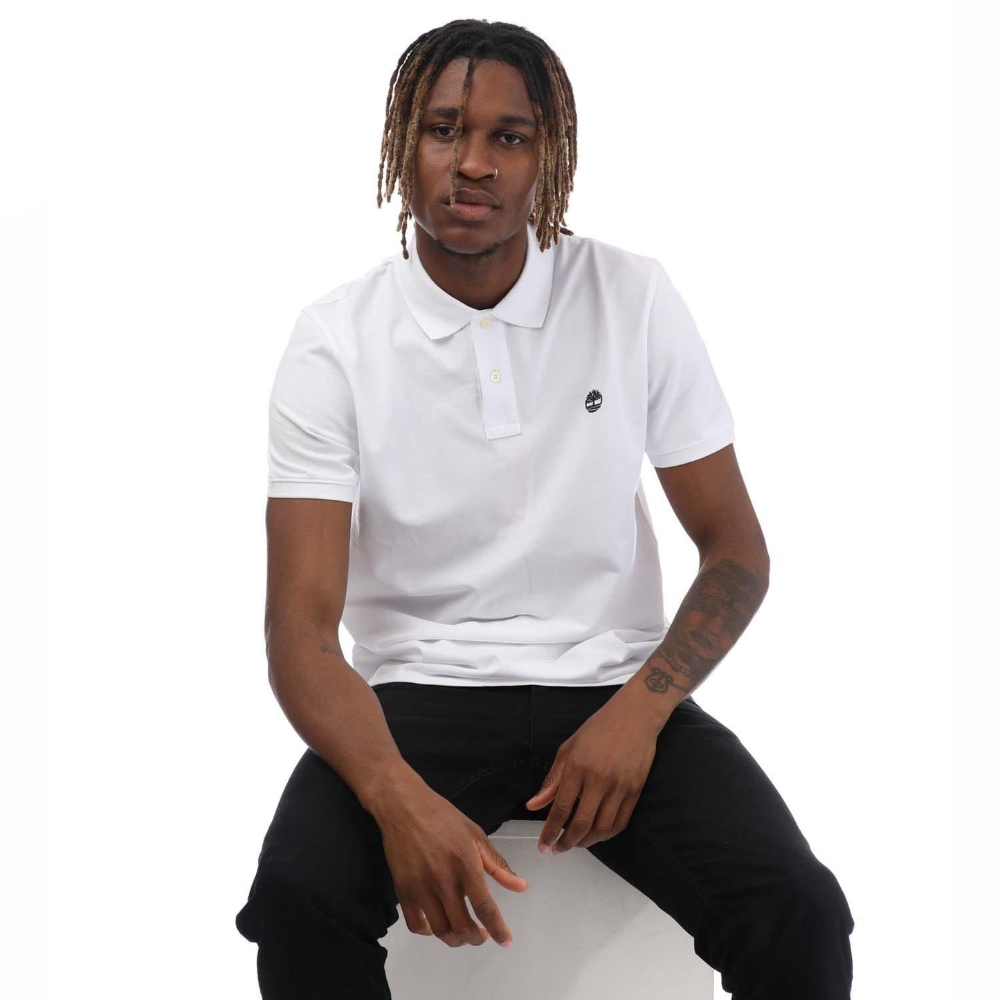 White - Side - Timberland Unisex Adult Millers River Pique Polo Shirt