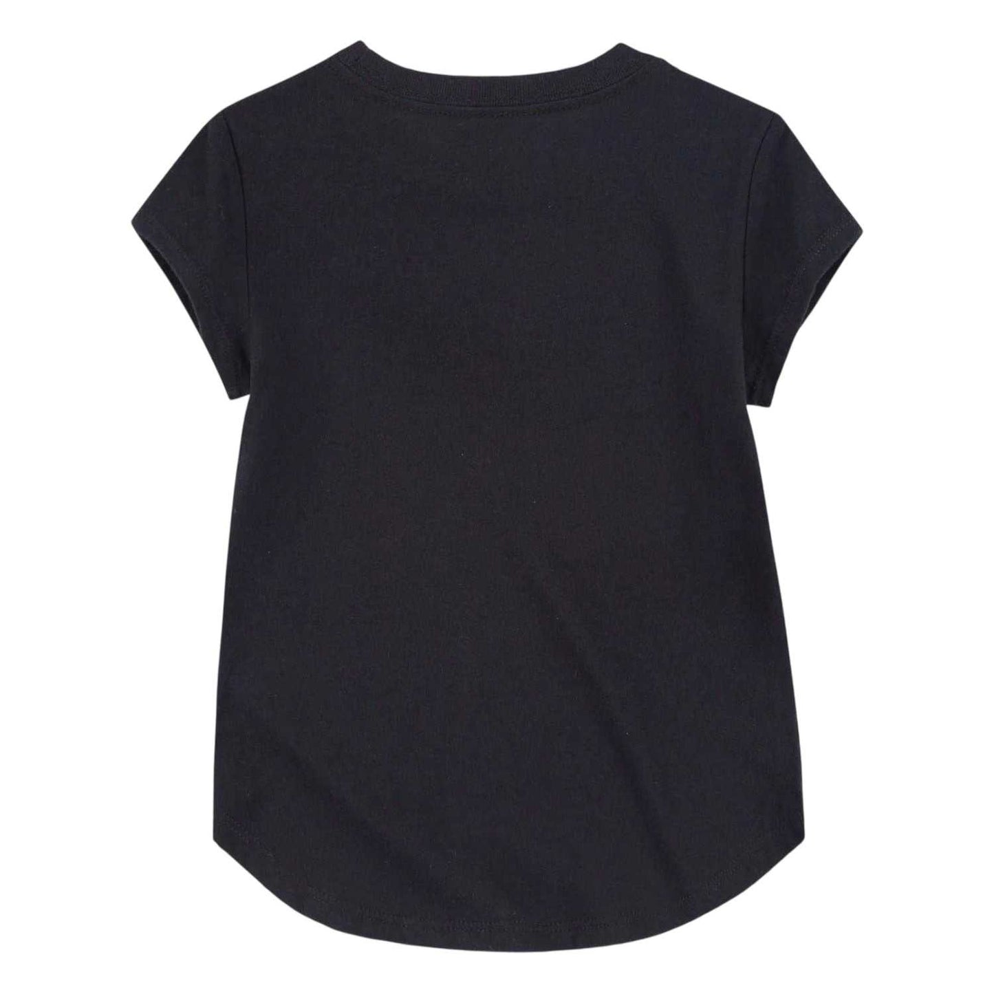 Black-White - Back - Nike Girls Shimmer Logo Short-Sleeved T-Shirt