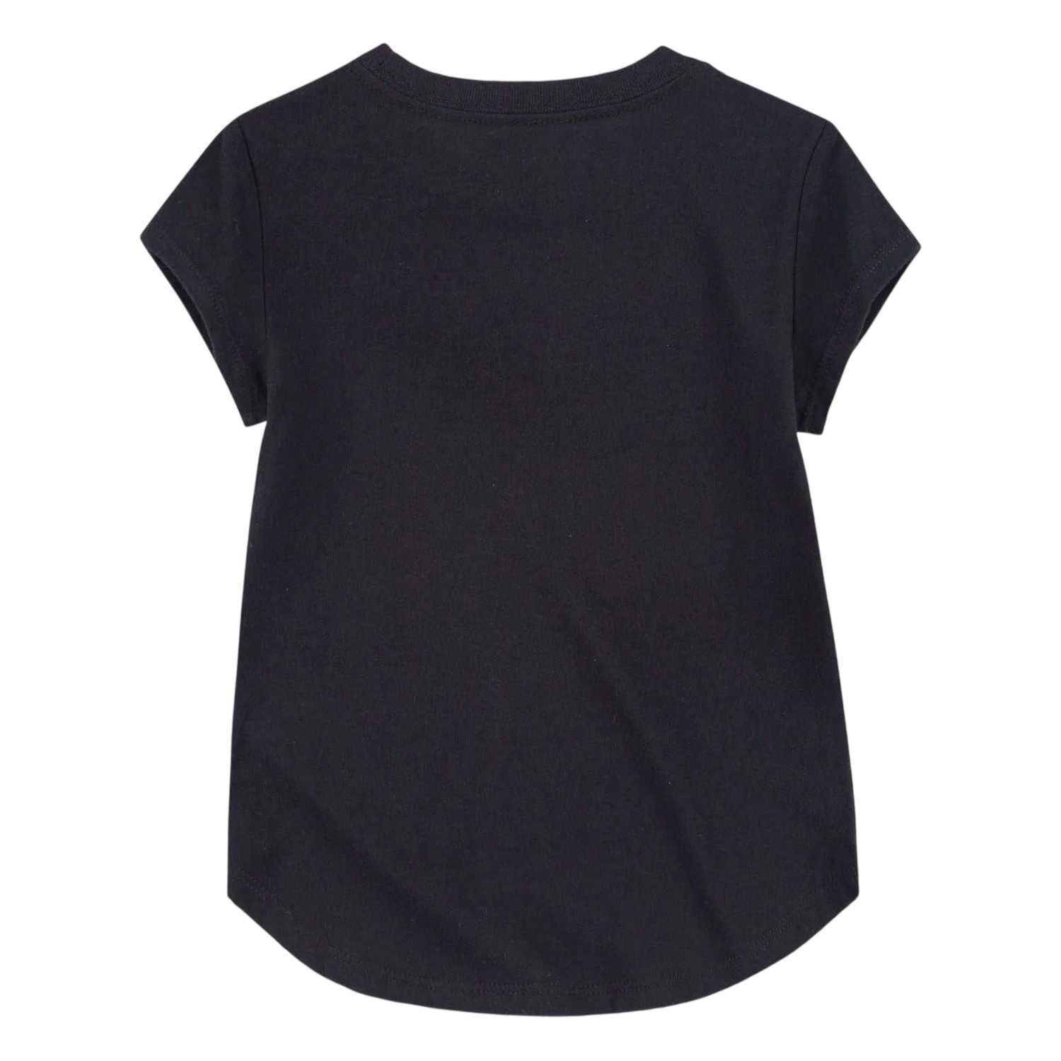 Black-White - Back - Nike Girls Shimmer Logo Short-Sleeved T-Shirt