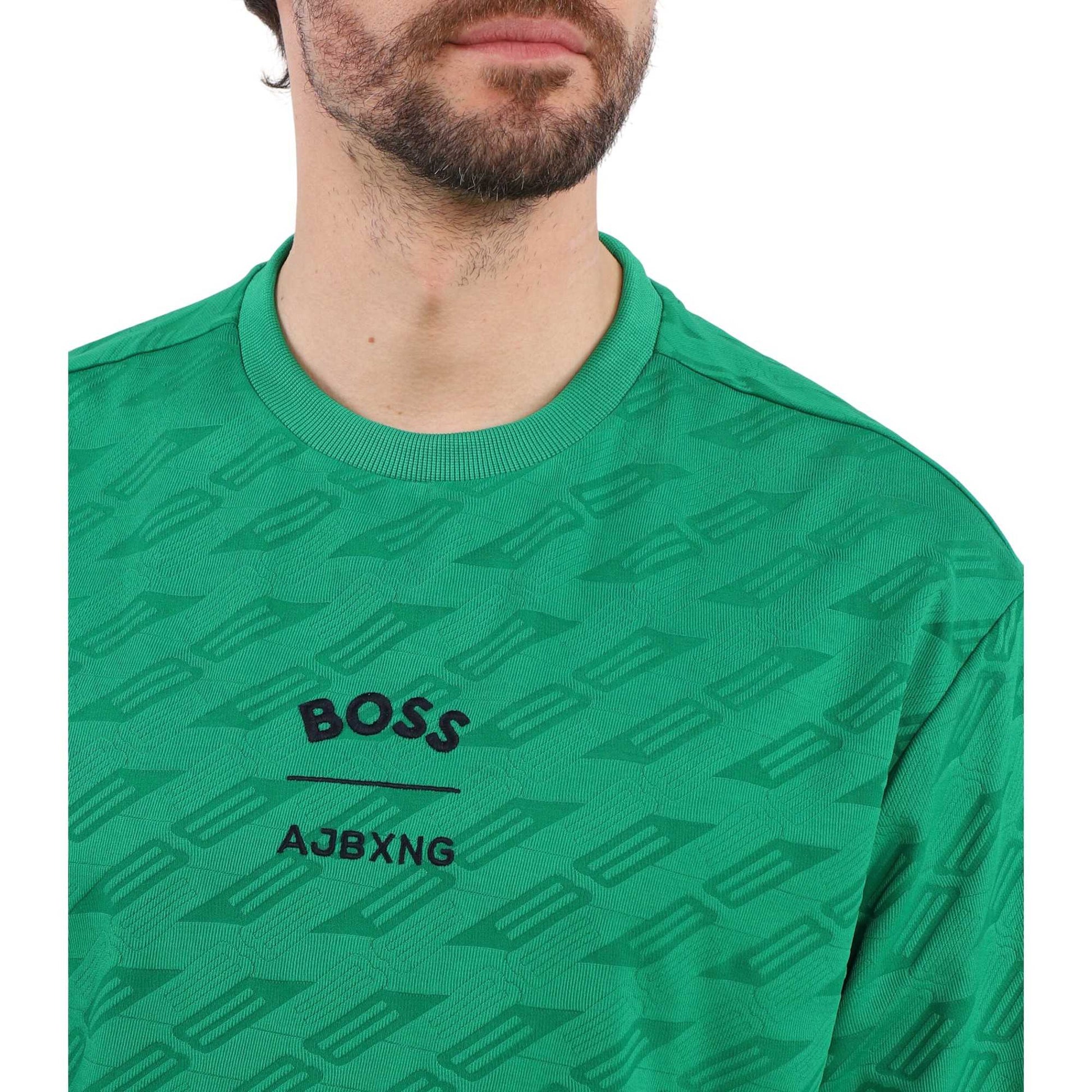Green - Side - Boss Mens Ajbxng Talboa All-Over Print T-Shirt