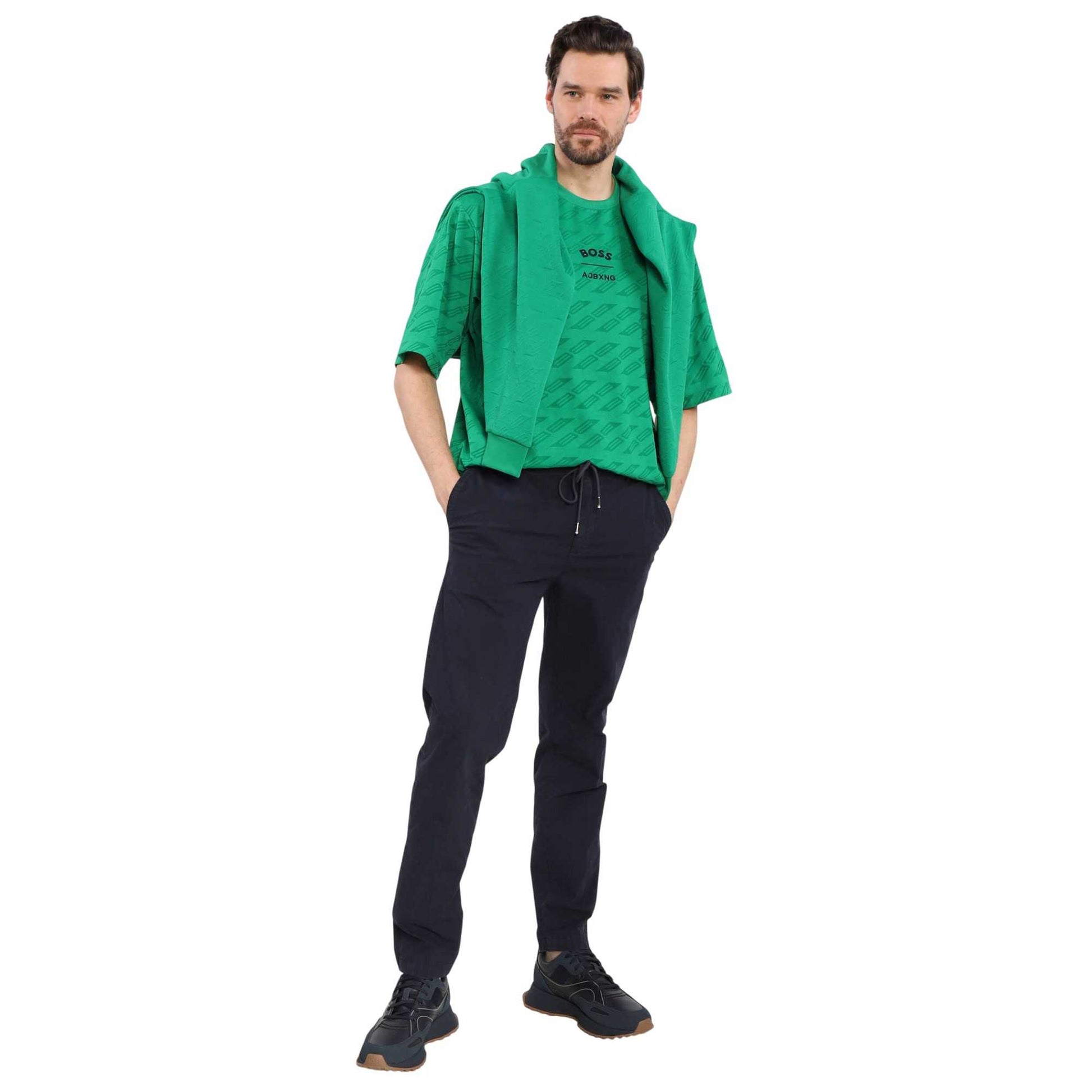 Green - Pack Shot - Boss Mens Ajbxng Talboa All-Over Print T-Shirt