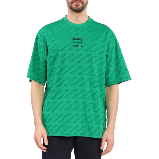 Green - Front - Boss Mens Ajbxng Talboa All-Over Print T-Shirt