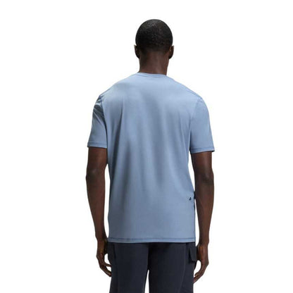 Blue - Back - Boss Mens Striped Logo Regular T-Shirt