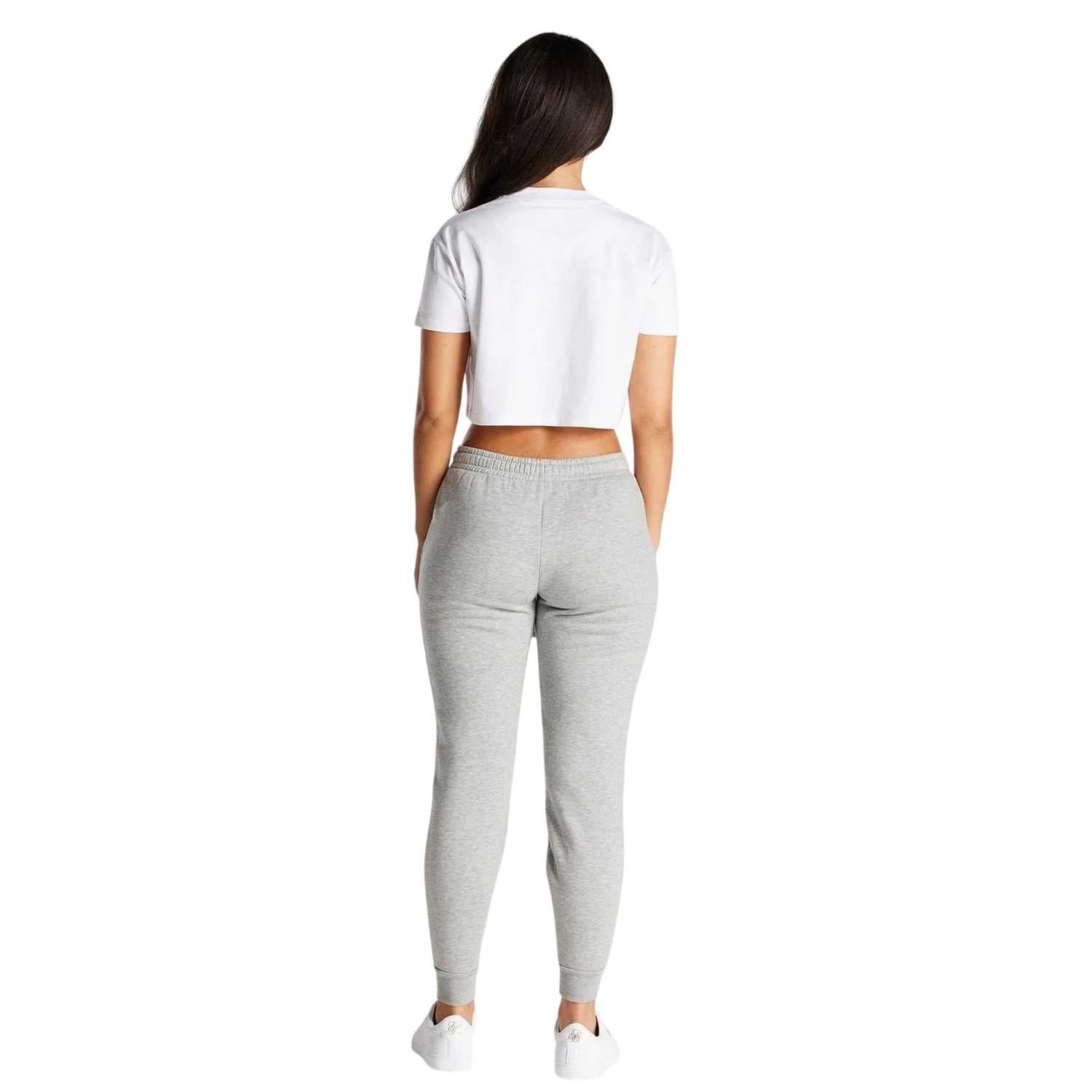 White - Back - SikSilk Womens-Ladies Core Crew Neck Crop T-Shirt