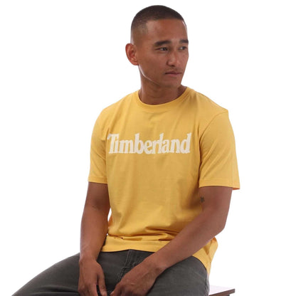 Yellow - Lifestyle - Timberland Mens Northwood Wordmark Cotton Crew Neck T-Shirt
