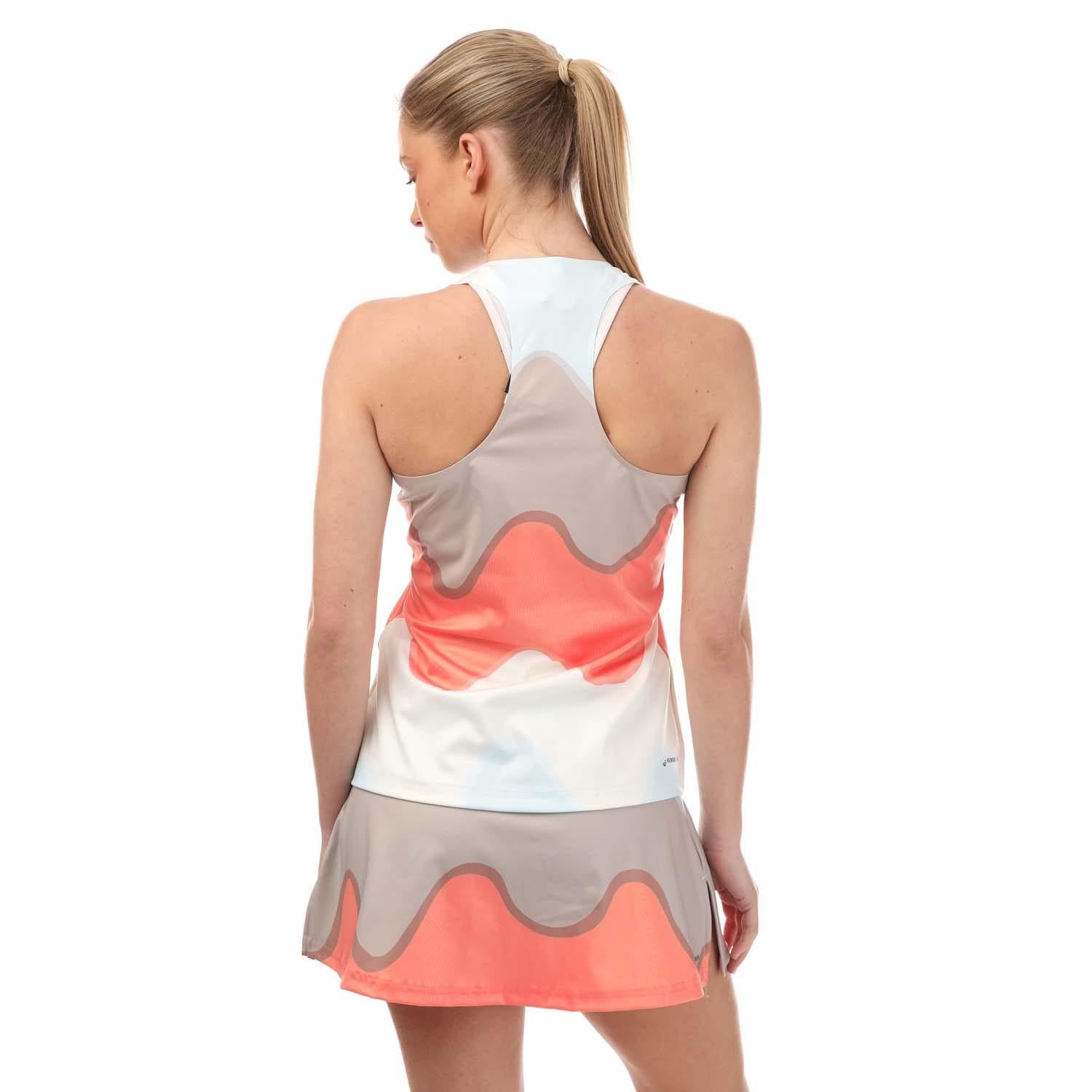 Multicoloured - Back - Adidas Womens-Ladies Marimekko Tennis Tank Top