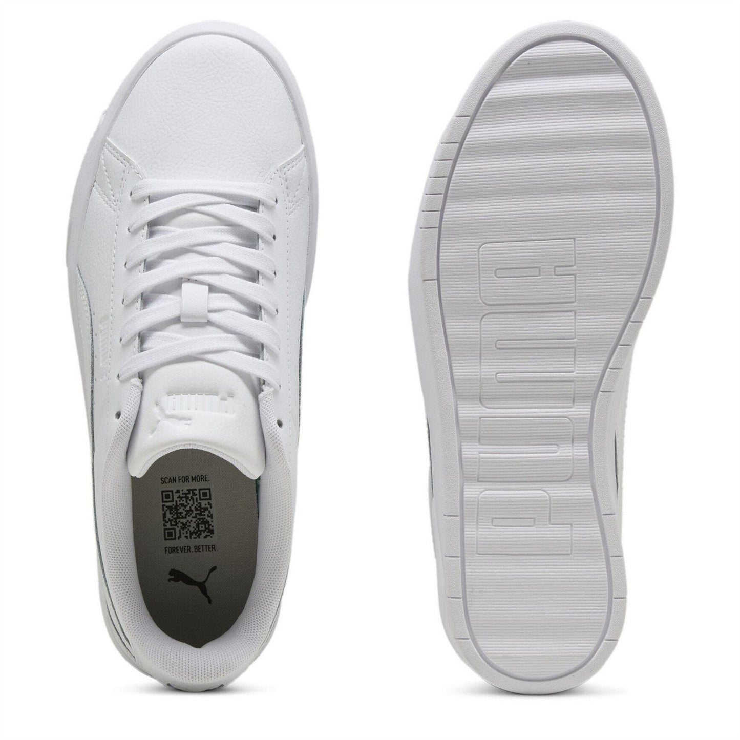 Triple White - Side - Puma Womens-Ladies Jada Platform Trainers