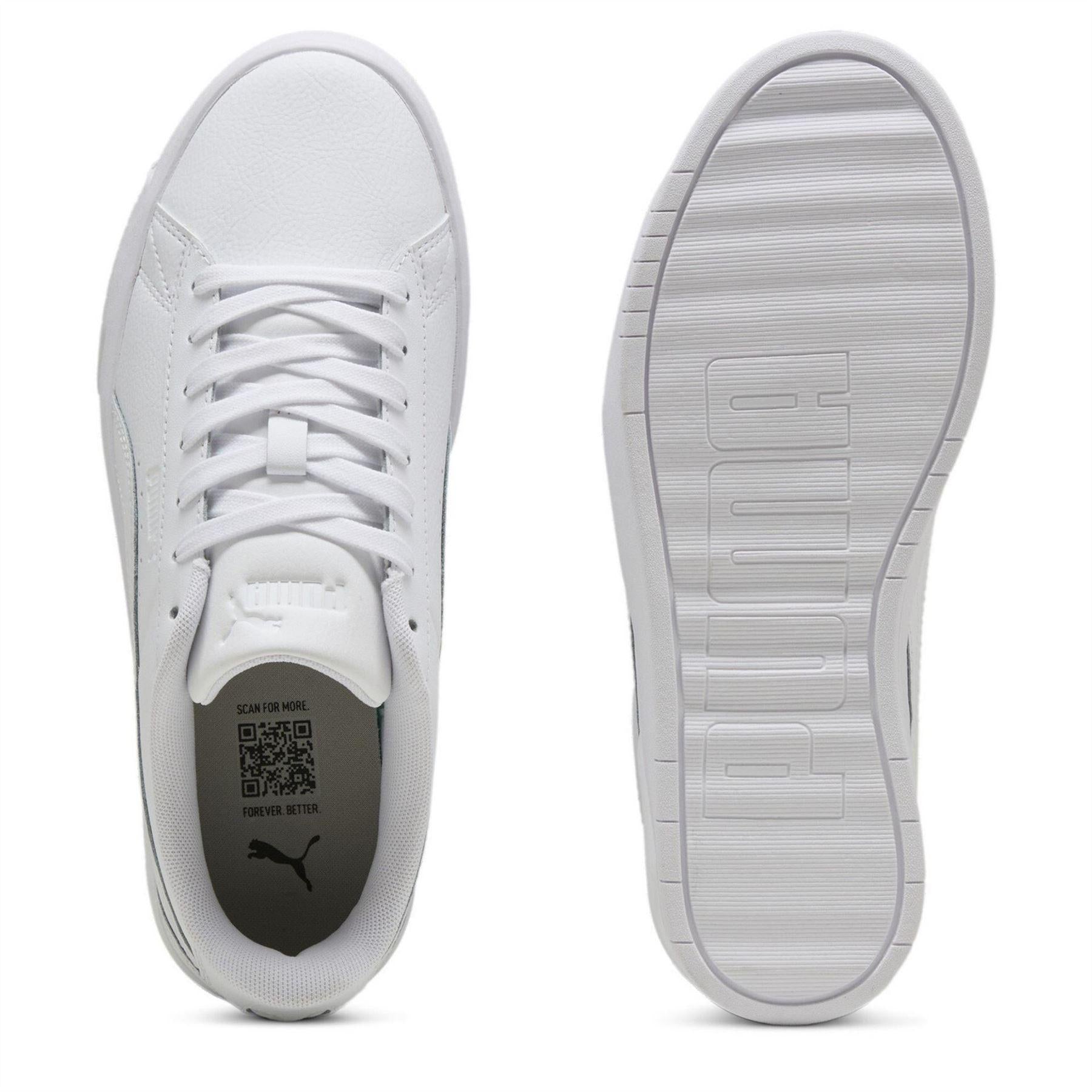Triple White - Side - Puma Womens-Ladies Jada Platform Trainers