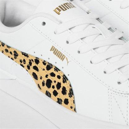 White-Leopard - Side - Puma Womens-Ladies Jada Platform Trainers