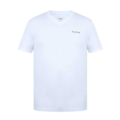 White - Front - Firetrap Mens Path Logo T-Shirt