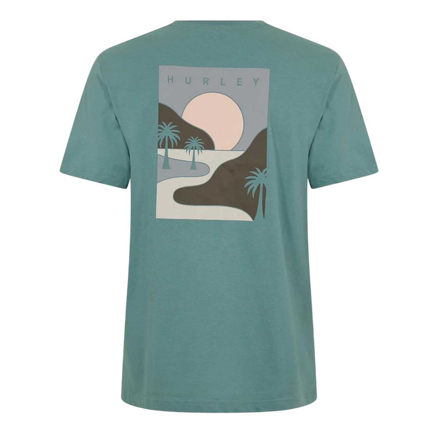 Green - Back - Hurley Mens Sunset T-Shirt