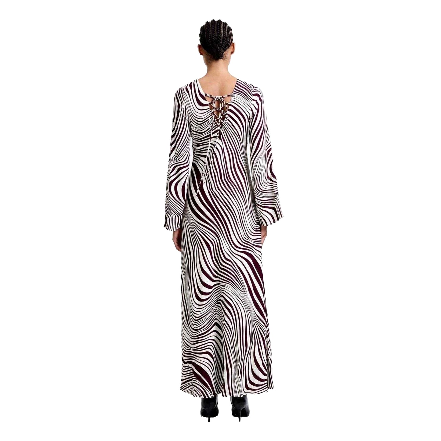 White - Back - French Connection Womens-Ladies Ziggy Crew Neck Maxi Dress