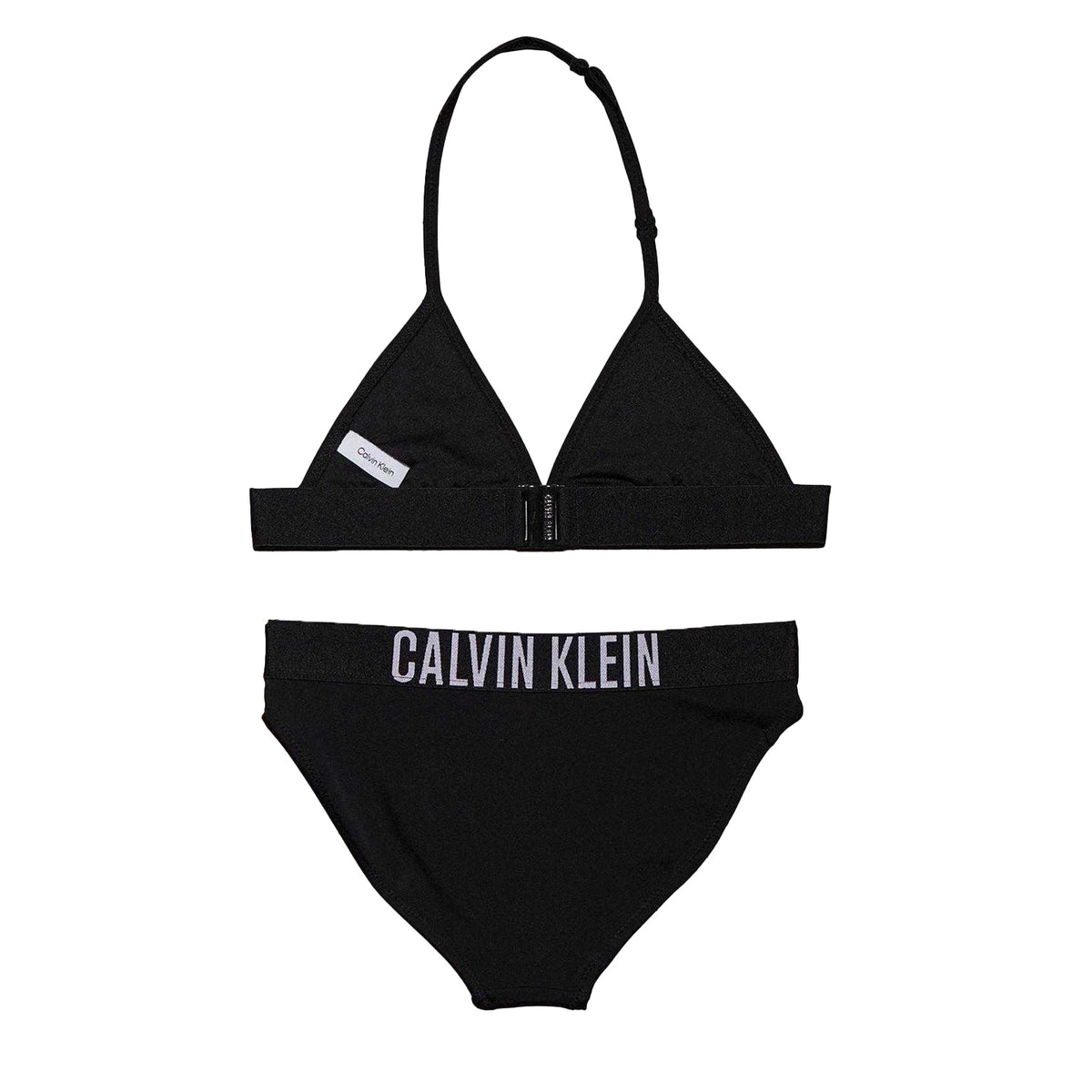 Black - Back - Calvin Klein Girls Triangle Cups Two-Piece Swimsuit