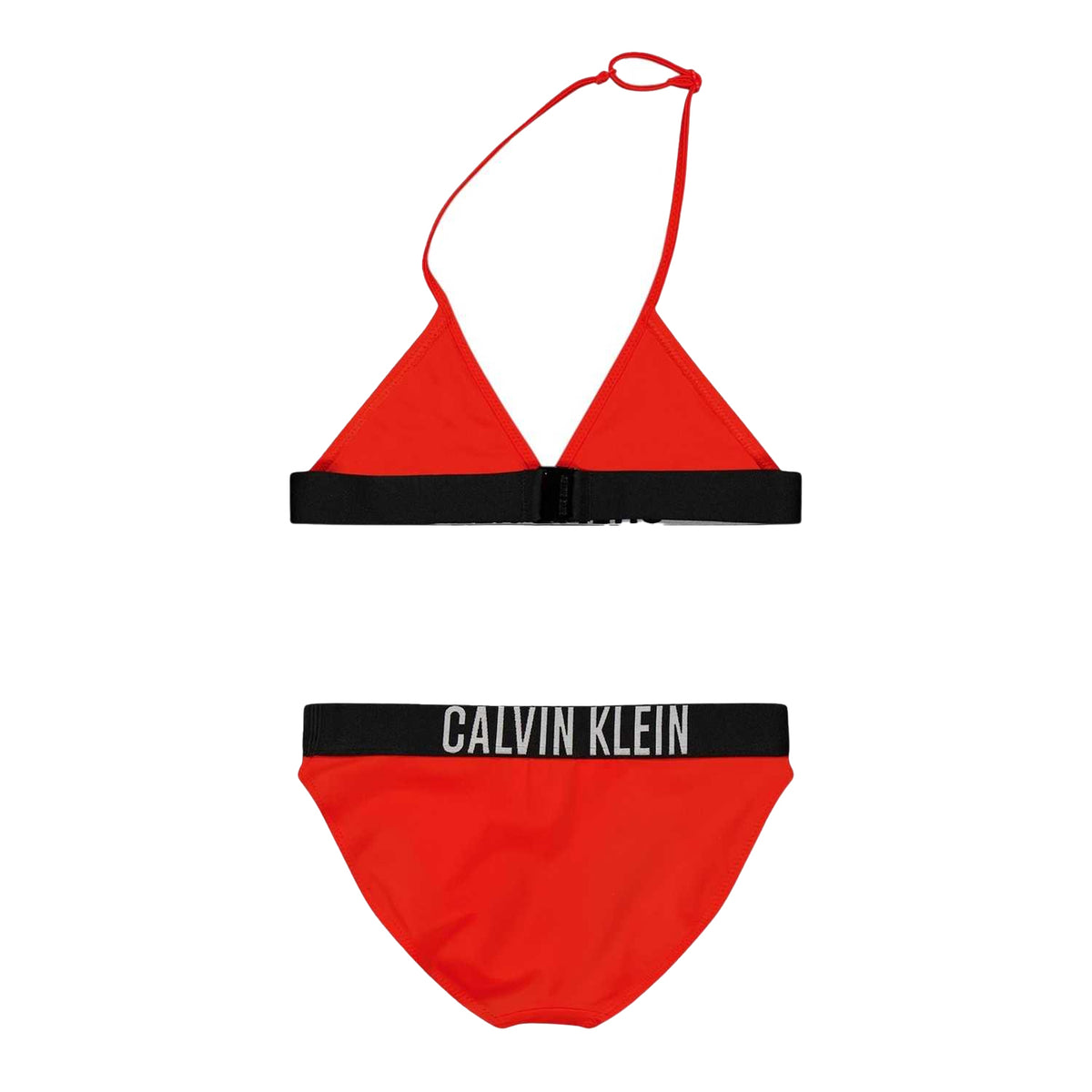 Orange - Back - Calvin Klein Girls Triangle Cups Two-Piece Swimsuit