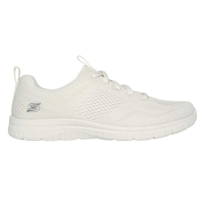 Off White - Lifestyle - Skechers Womens-Ladies Mesh Memory Foam Trainers