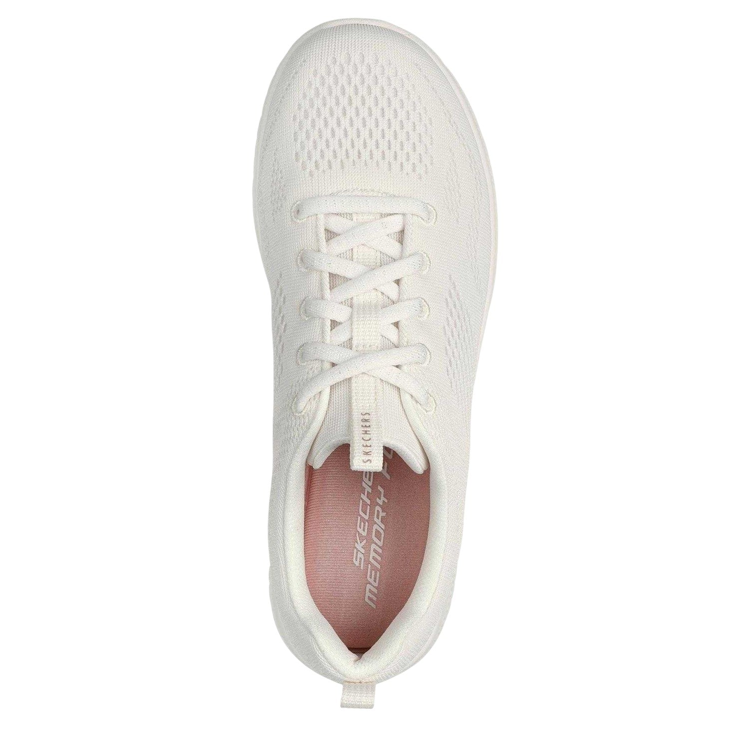Off White - Pack Shot - Skechers Womens-Ladies Mesh Memory Foam Trainers