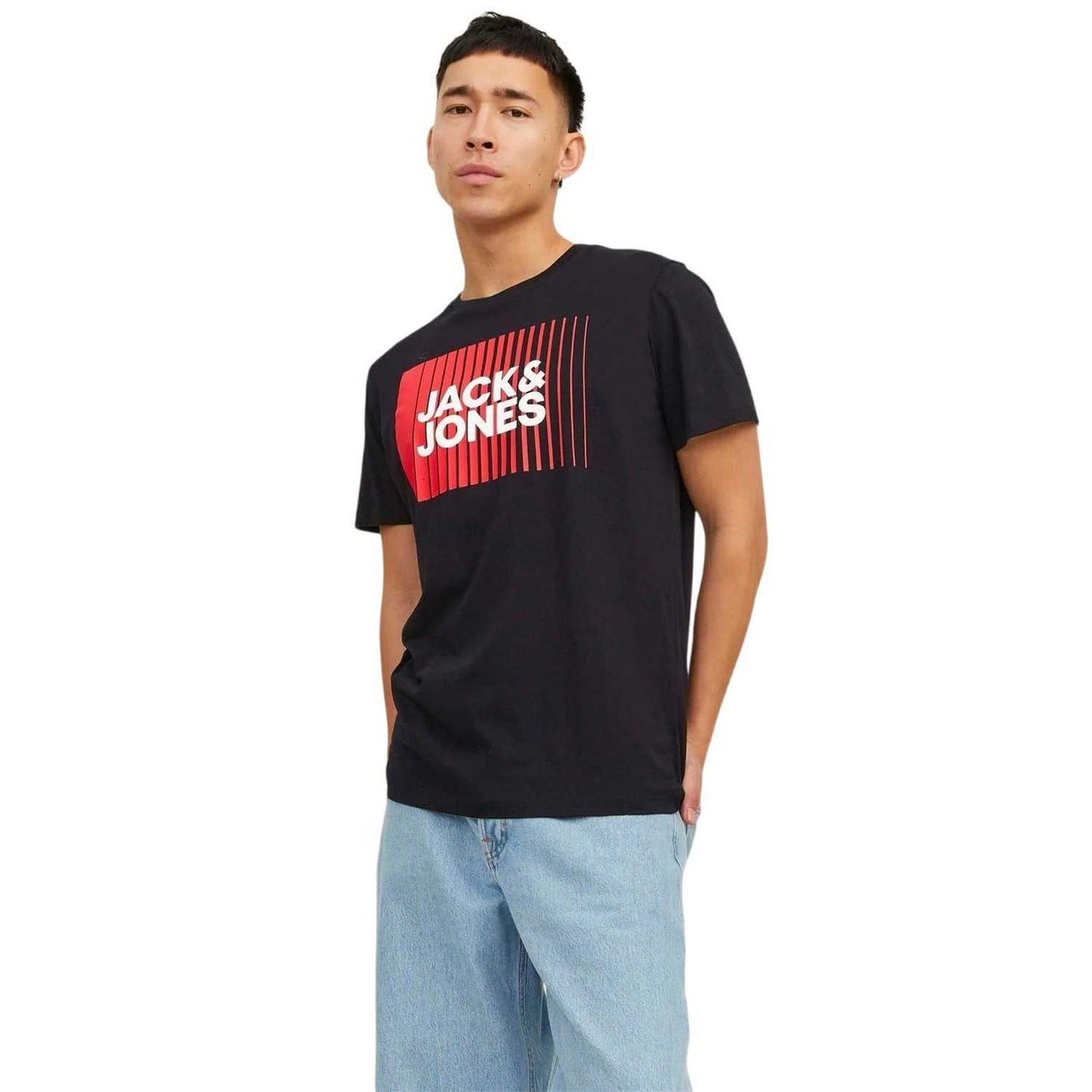 Black - Side - Jack And Jones Mens Logo T-Shirt