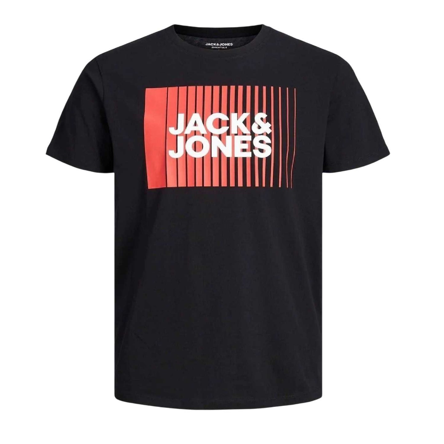 Black - Front - Jack And Jones Mens Logo T-Shirt