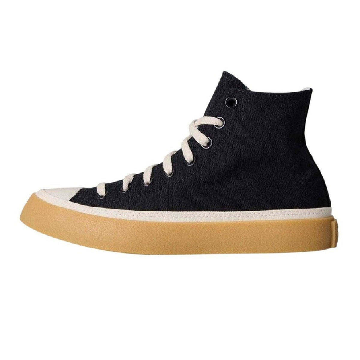 Black - Side - Converse Womens-Ladies All Star Canvas High Top Trainers