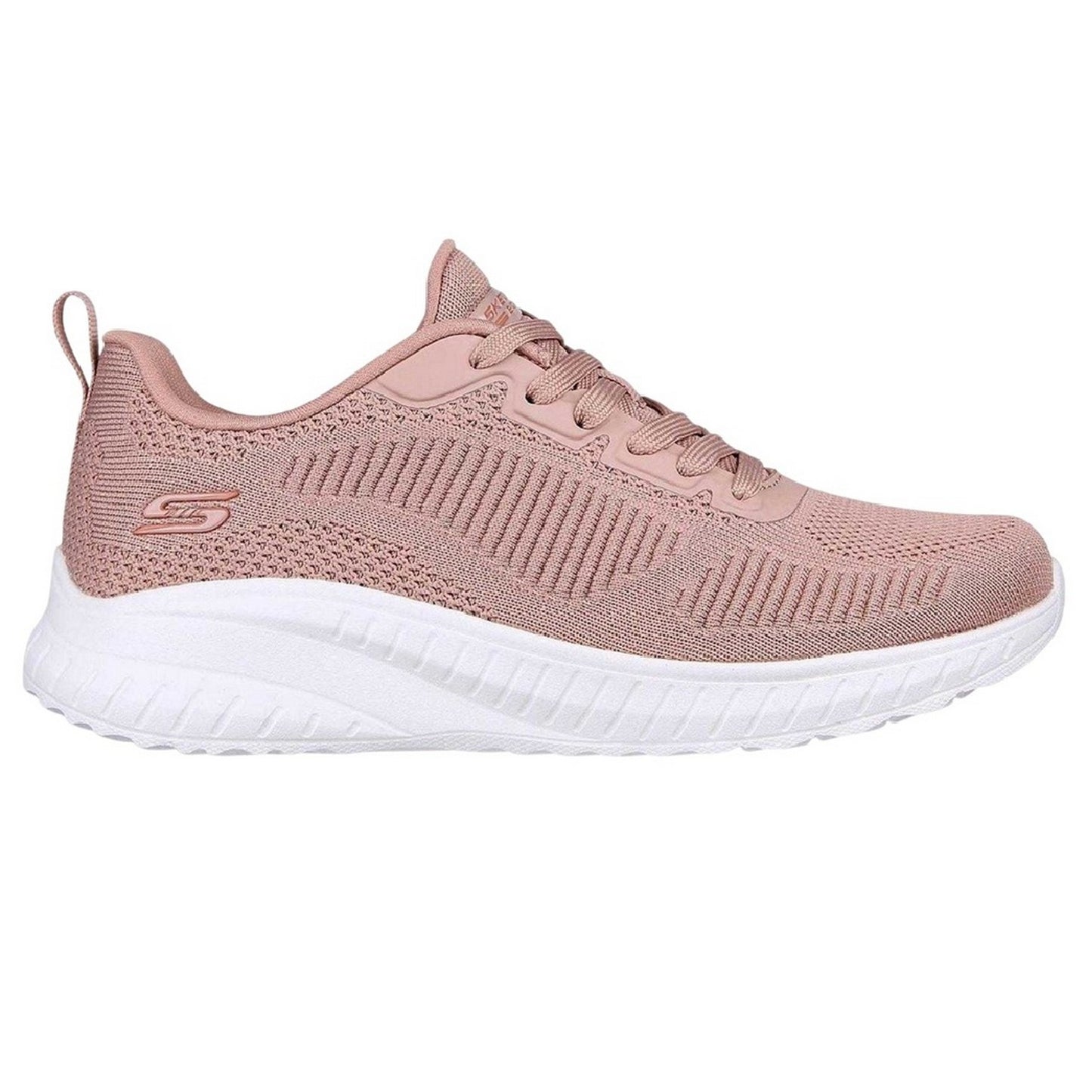 Blush - Side - Skechers Womens-Ladies Bobs Squad Chaos Face Off Trainers