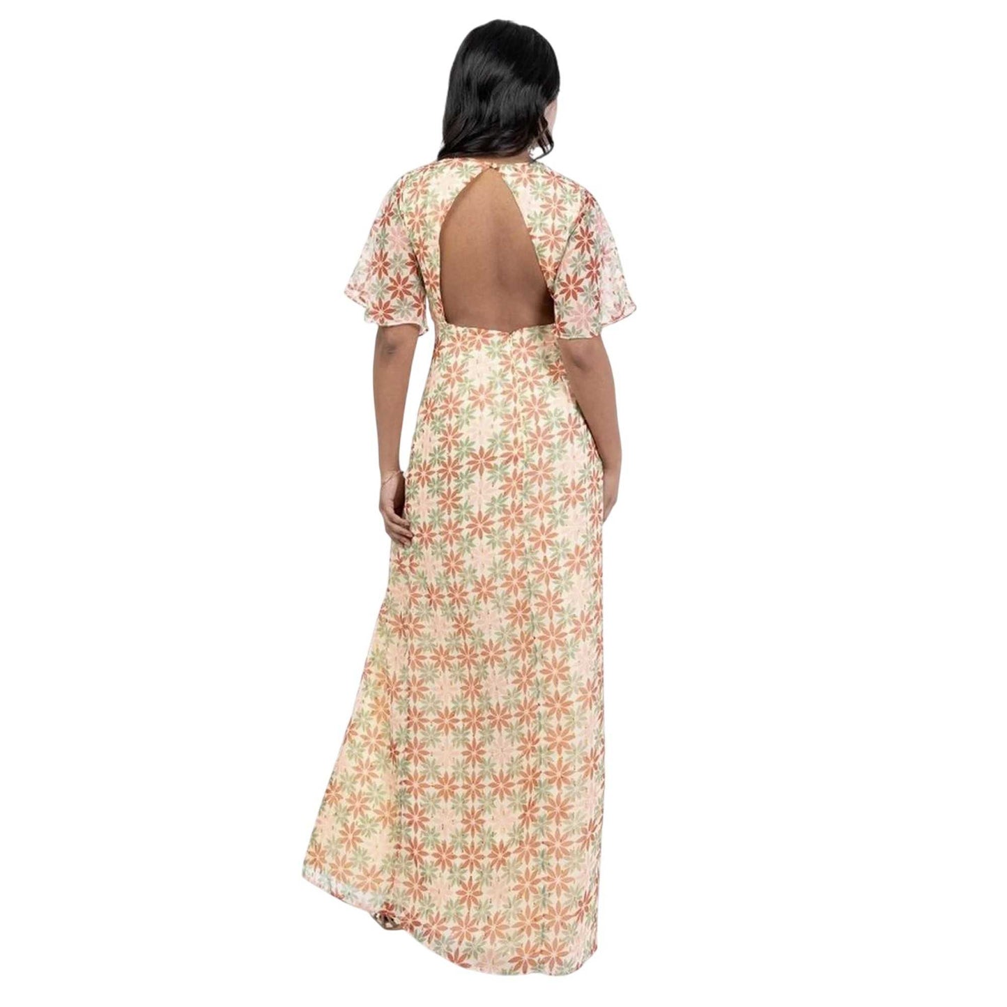 Floral-Golden - Back - Anaya With Love Womens-Ladies Floral Recycled Maxi Dress
