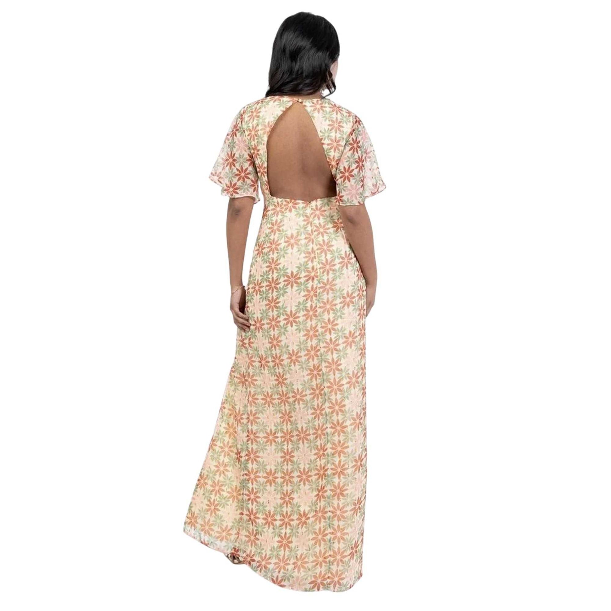 Floral-Golden - Back - Anaya With Love Womens-Ladies Floral Recycled Maxi Dress