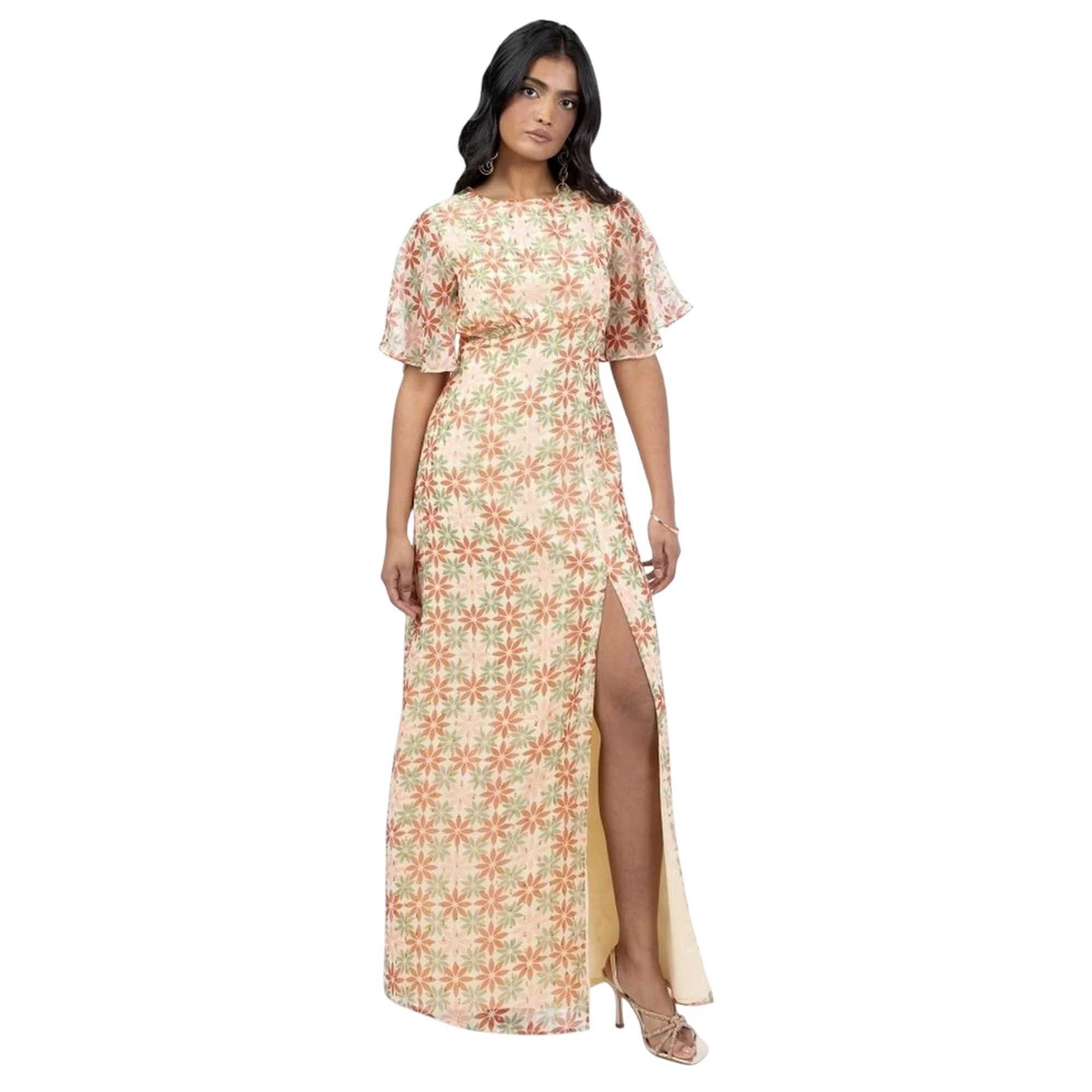 Floral-Golden - Front - Anaya With Love Womens-Ladies Floral Recycled Maxi Dress