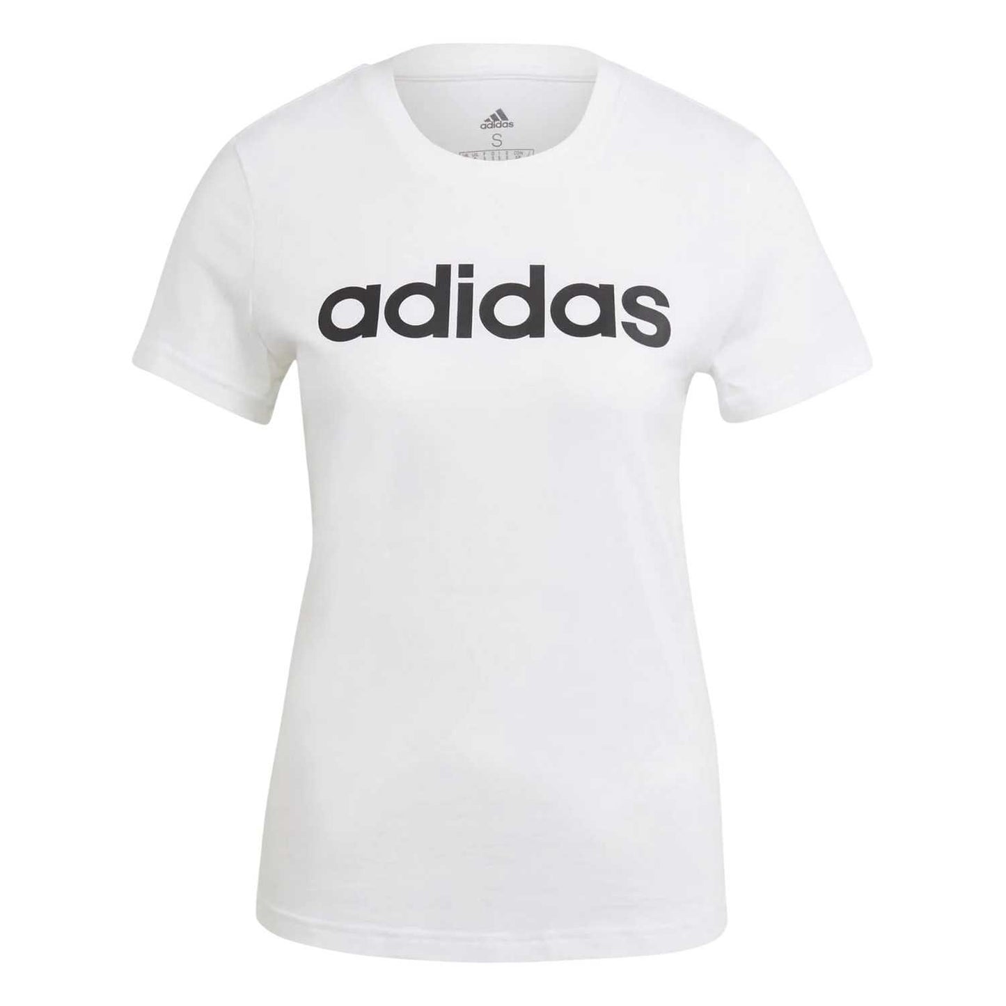 White - Front - Adidas Womens-Ladies Logo T-Shirt