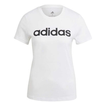 White - Front - Adidas Womens-Ladies Logo T-Shirt