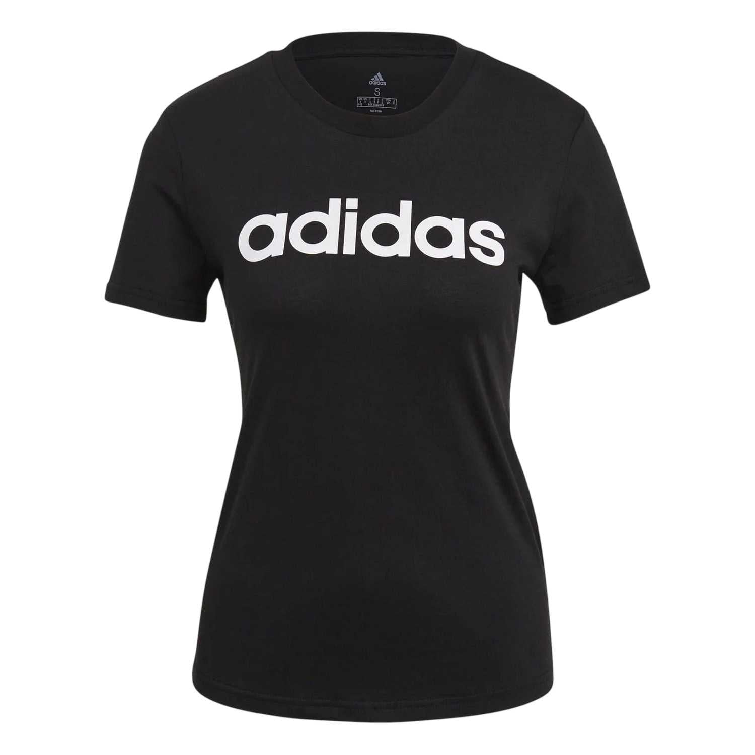 Black - Front - Adidas Womens-Ladies Logo T-Shirt