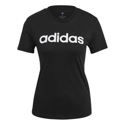 Black - Front - Adidas Womens-Ladies Logo T-Shirt